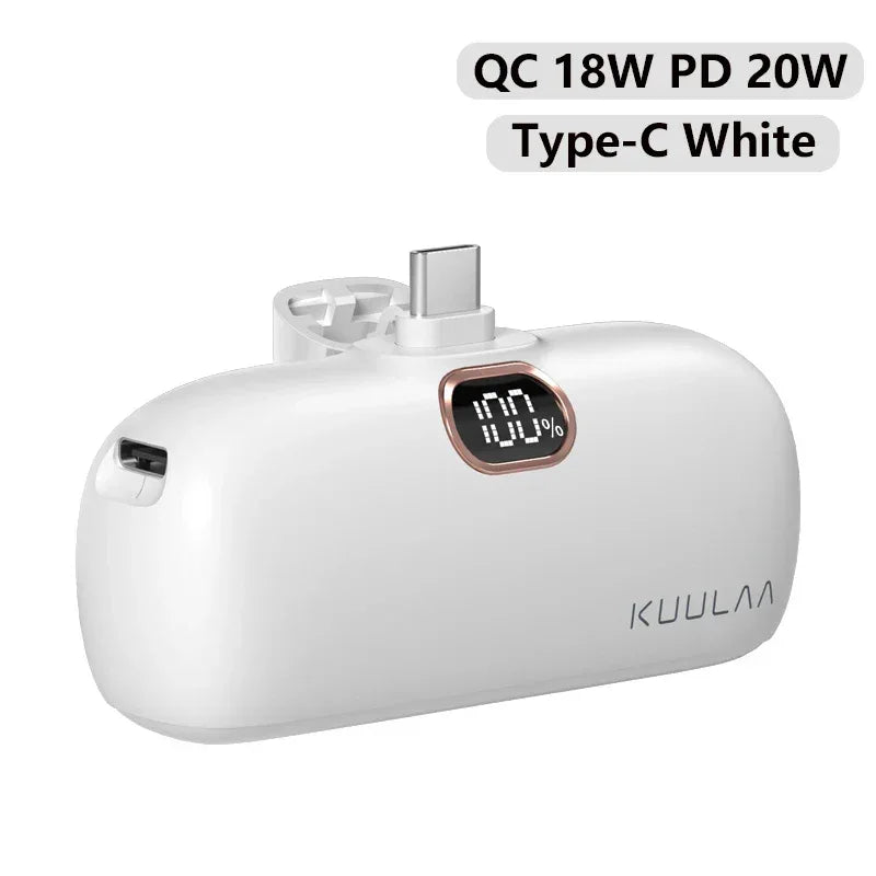 KUULAA 5000mAh Mini Power Bank 20W PD Fast Charging