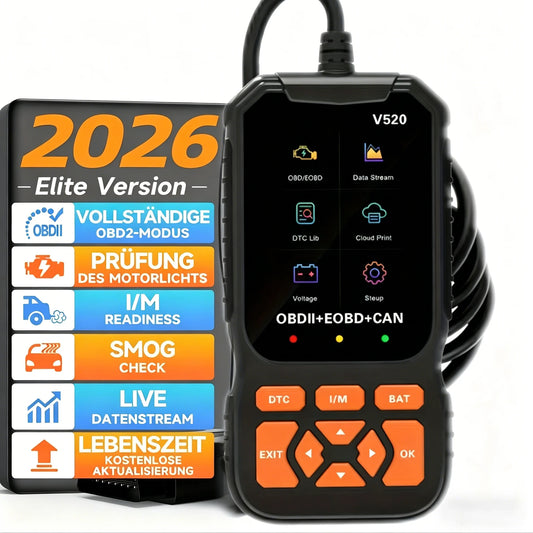 V520 Professional Advanced Obdii/Eobd Car Diagnostic Scan Tool, Battery Tester, I/M Readiness, Fault Code Eraser, Suitable for a