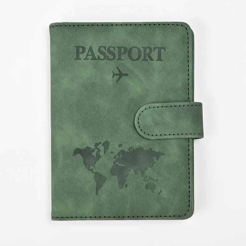 10 Colors Men Women PU Leather Travel Mad Passport Cover Holder Case Ticket Wallet with Credit Card Holder Protector Cover