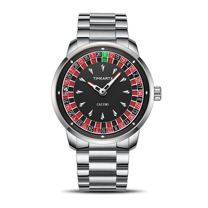 TIMEARTX Men's Watch New European Roulette Design Poker Game Fashion Quartz Movement Stainless Steel Wristwatch father day gifts
