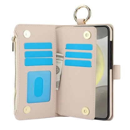 for Samsung Galaxy A55/A15/A54/A14/A73/A53/A13/A72/A52 Wallet case with Zipper Credit Card Holder RFID Blocking,Flip Folio Cover