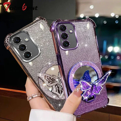 Butterfly Mirror Crystal Bracelet Case for Samsung Galaxy A Series