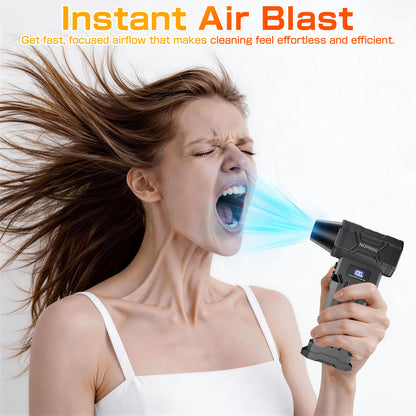 Car Vacuum Cleaner Turbo Fan Air Blower Cleaning Tools Air Duster Electric Dust Collector Hair Dryer for RV Truck Trailer Home Outdoors Camping Universal Auto Accessories