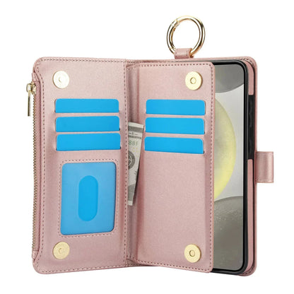 for Samsung Galaxy A55/A15/A54/A14/A73/A53/A13/A72/A52 Wallet case with Zipper Credit Card Holder RFID Blocking,Flip Folio Cover