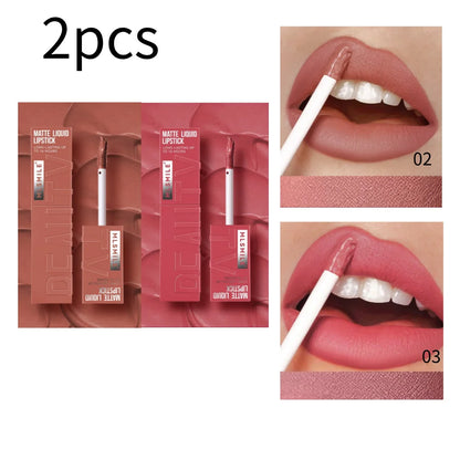 MLSMILE 6-Color Velvet Matte Lip Gloss – Long-Lasting & Waterproof