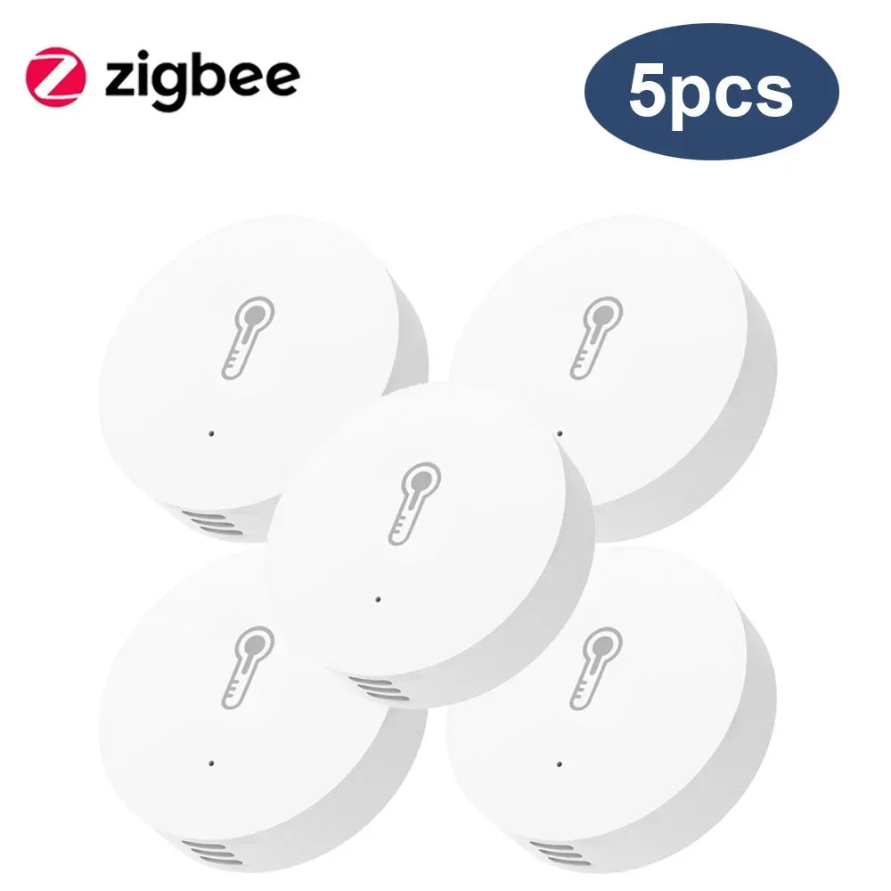 Haozee Zigbee 3.0 Temperature And Humidity Sensor Remote Monitor By Smart Life APP Battery Powered Work With Alexa Google Home - Urbizia