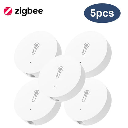 Haozee Zigbee 3.0 Temperature And Humidity Sensor Remote Monitor By Smart Life APP Battery Powered Work With Alexa Google Home - Urbizia
