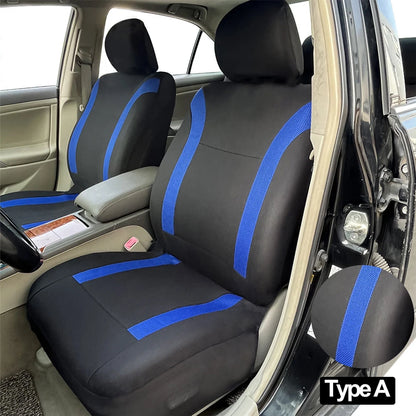 AUTO PLUS Sports Universal Polyester Car Seat Cover Set Fit Most Car Plain Fabric Bicolor Stylish Car Accessories Seat Protector