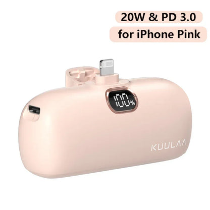 KUULAA 5000mAh Mini Power Bank 20W PD Fast Charging