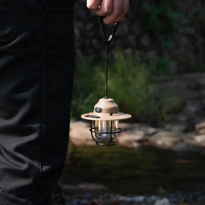 Portable Camping Lanterns Retro Hanging Tent Lamp Waterproof Dimmable Camping Light 1200mAh for Hiking Fishing Emergency Lantern - Urbizia