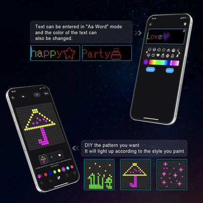 APP Control Smart LED Curtain Lights – USB 5V Fairy Light DIY Text Pattern Display