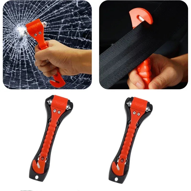 ISGTDRM Safety Hammer Camping Driving Car Seat Belt Cutter 2-in-1 Emergency Break Window Glass Punch Survival Life Rescue Tools - Urbizia