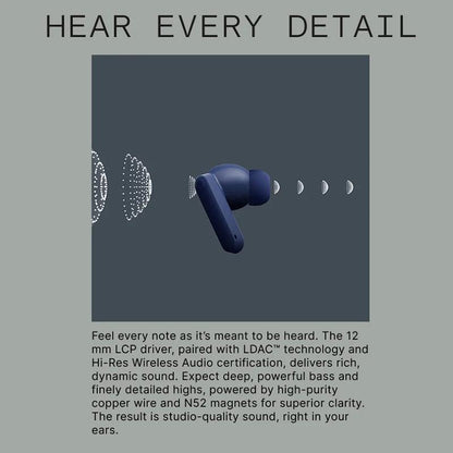 Nothing Buds 2 Plus CMF by New Global version 50dB Hybrid ANC Earbuds Long Battery Hi-Res Audio IP55 Bluetooth-Compatible