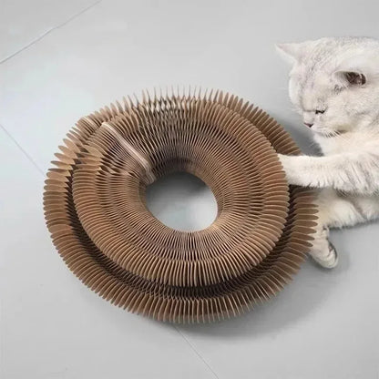 Magic Cat Scratch Organ Board Cat Toy with Ball Cat Grinding Claw Cat Climbing Frame Kitten Round Corrugated Cat Scratching Toy - Urbizia
