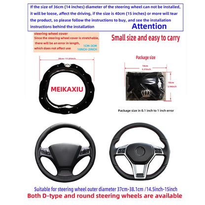 Winter Short Fur Velvet Steering Wheel Cover Diamond-Encrusted Crown Blingbling Car Interior Accessory without Inner Ring