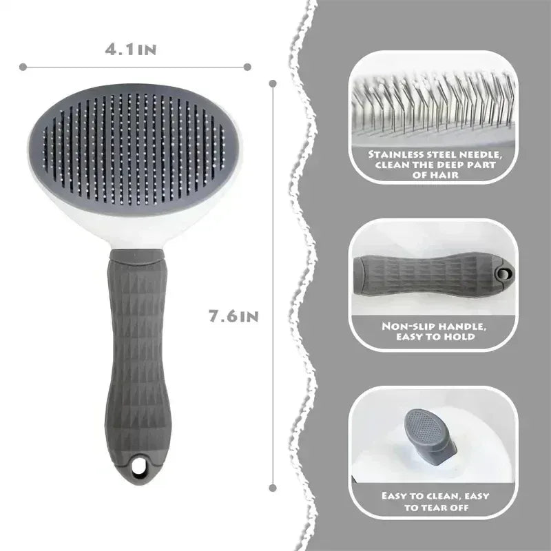 Pet Dog Brush Cat Comb Self Cleaning Pet Hair Remover Brush For Dogs Cats Grooming Tools Pets Dematting Comb Dogs Accessories - Urbizia