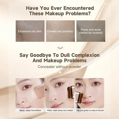 Life Girls Watery Double-Headed Foundation Stick with Brush, Natural Long-Lasting Flawless Makeup For Facial Concealer Cosmetics - Urbizia