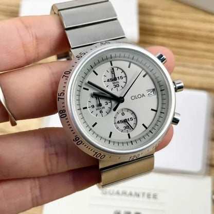 CILOA High Quality Watch Men's Light Luxury Brand Sports Stainless Steel Strap Automatic Movement Waterproof Quartz Watch