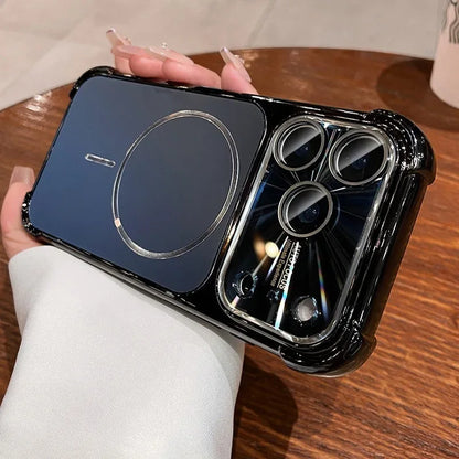 Aurora Plating Airbag MagSafe iPhone Shockproof Case