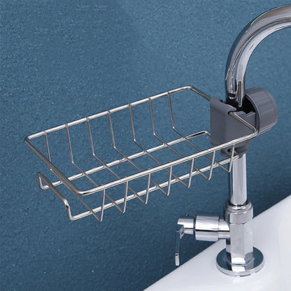 Hanging Faucet Rack Adjustable Height Flexible and Rotatable Kitchen  Sink Drain Holder Suitable for Soap Sponges Brushes