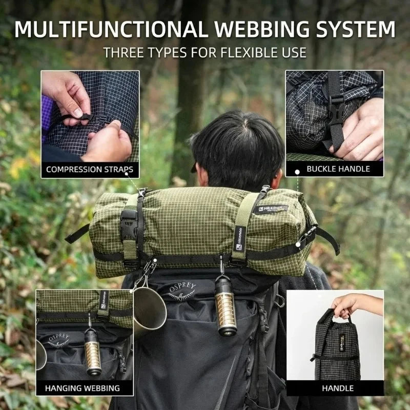 Ultralight Dyneema Backpack Top Lid Waterproof Expansion Pouch Multifunctional External Storage Bag Hiking & Mountaineering