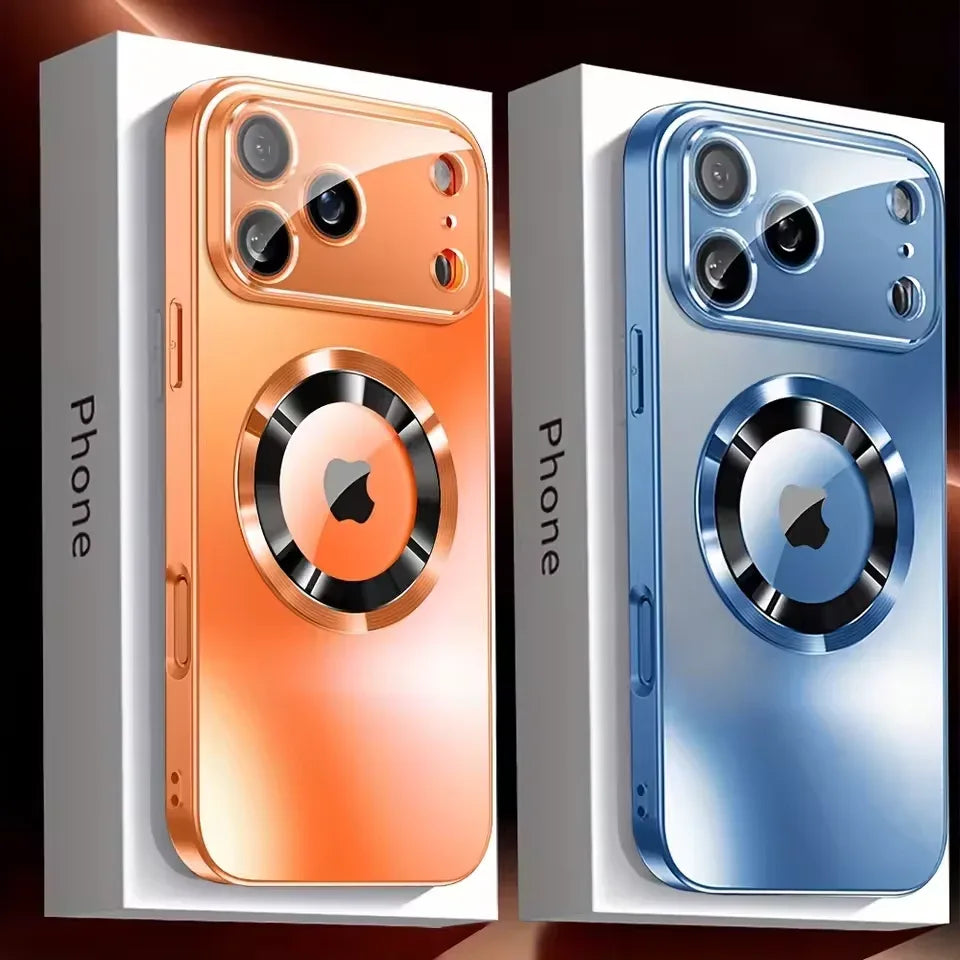 Luxury Glass MagSafe Magnetic iPhone Case Shockproof Cover