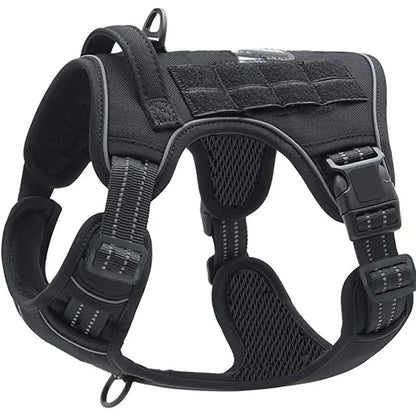 Large Dog Harness Collar Leash Molle Pouches Pet German Shepherd Malinois Training Walking Vest Dog Harnesses for Medium Dogs