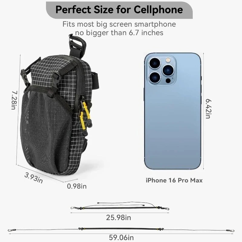 Backpack Shoulder Strap Attachment Bag Smartphone Pouch Waterproof Strap Pack for Sports Hiking Camping Lightweight