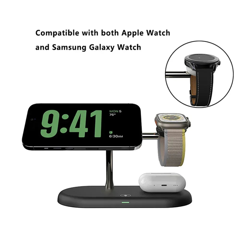 3 in 1 Wireless Charger Stand For iPhone 12/13/14/15/16/17 Fast Charging Station for Apple Watch 10 9 8 7 6 5 4 Airpods 2 3 Pro - Urbizia