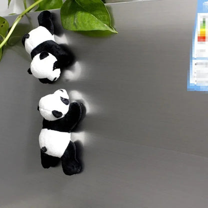 Cute Soft Plush Panda Magnet - Oval Fabric Whiteboard & Fridge Decor, Perfect for Gifting and Organizing - Urbizia