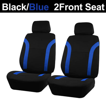AUTO PLUS Sports Universal Polyester Car Seat Cover Set Fit Most Car Plain Fabric Bicolor Stylish Car Accessories Seat Protector
