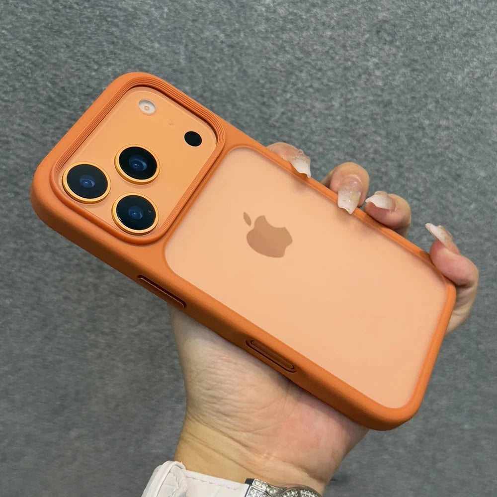 Luxury New Metal Buttons Matte Transparent Phone Case For iPhone 17 Pro Max 17Pro 17 Air Skin Feel Shockproof Bumper Clear Cover