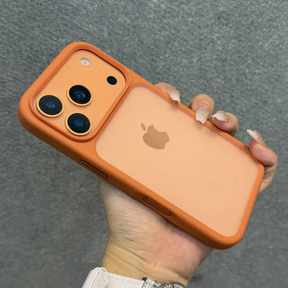 Luxury New Metal Buttons Matte Transparent Phone Case For iPhone 17 Pro Max 17Pro 17 Air Skin Feel Shockproof Bumper Clear Cover