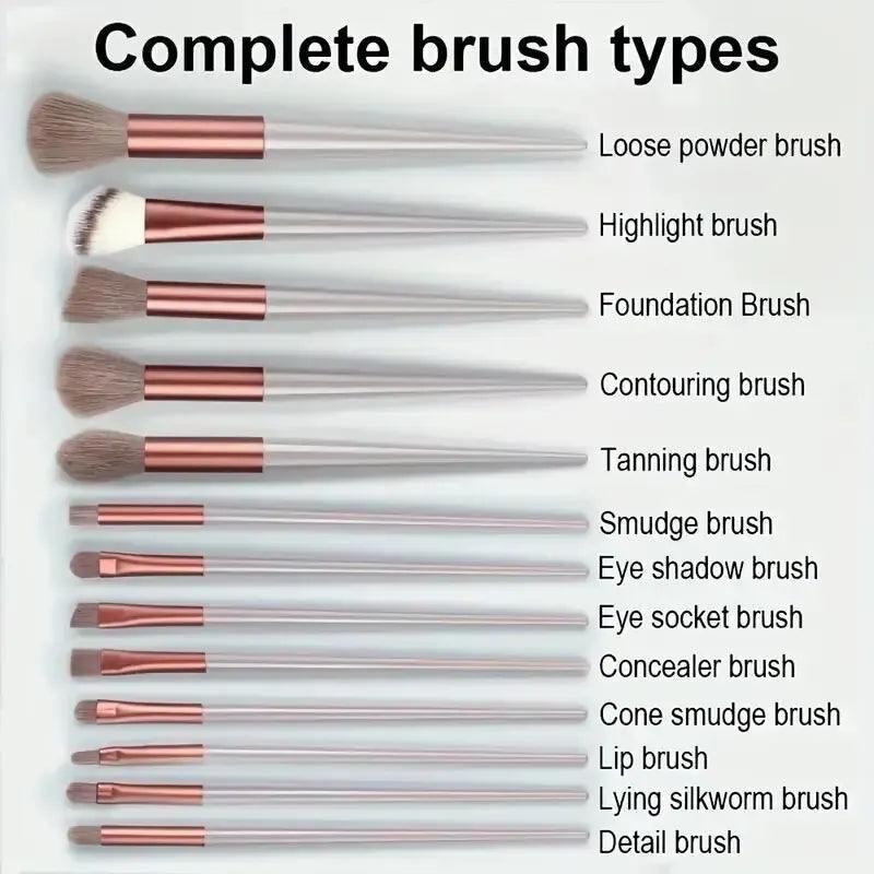 Professional 13–16Pcs Makeup Brush Set with Bag