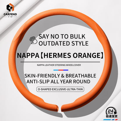 2026 New Ultra-Thin Car Steering Wheel Cover All-Season Universal  Anti-Slip Sweat-Absorbent Suede Nappa Automotive Interior