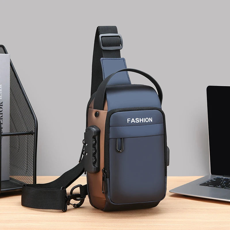 Men Anti Theft Chest Bag Shoulder USB Charging Crossbody Package School Short Trip Messengers Gym Men's Sling Sports Pack