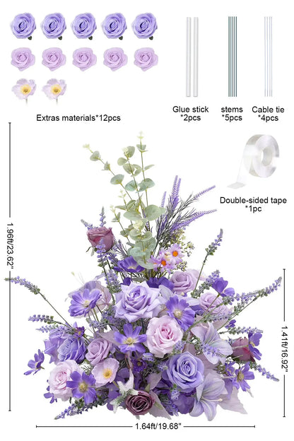 A8966 Red Free Standing Centerpieces Flowers Ball Bouquet Artificial Rose Arrangements Balls Table Sofa Runner For Wedding Event