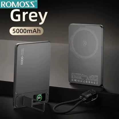 ROMOSS 500000mAh Magnetic Power Bank PD15W Wireless Fast Charging External Battery for Magsafe Powerbank for iPhone 17/16/15/14