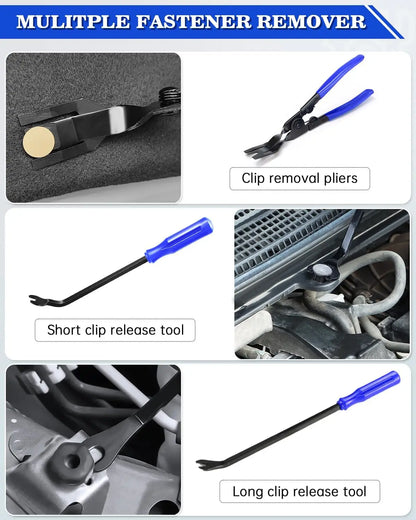 19Pcs Trim Removal Tool, Car Panel Dashboard Door Audio Trim Removal Tool Kit, Auto Clip Pliers Fastener Remover Set