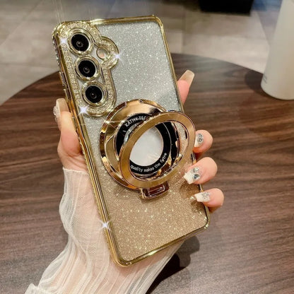 Luxury Glitter Ring Bracket Anti-Drop Phone Case For Samsung Galaxy A57/37/17/07 A56/36/26/16/06 A55/35/25/15/05s Protector Case