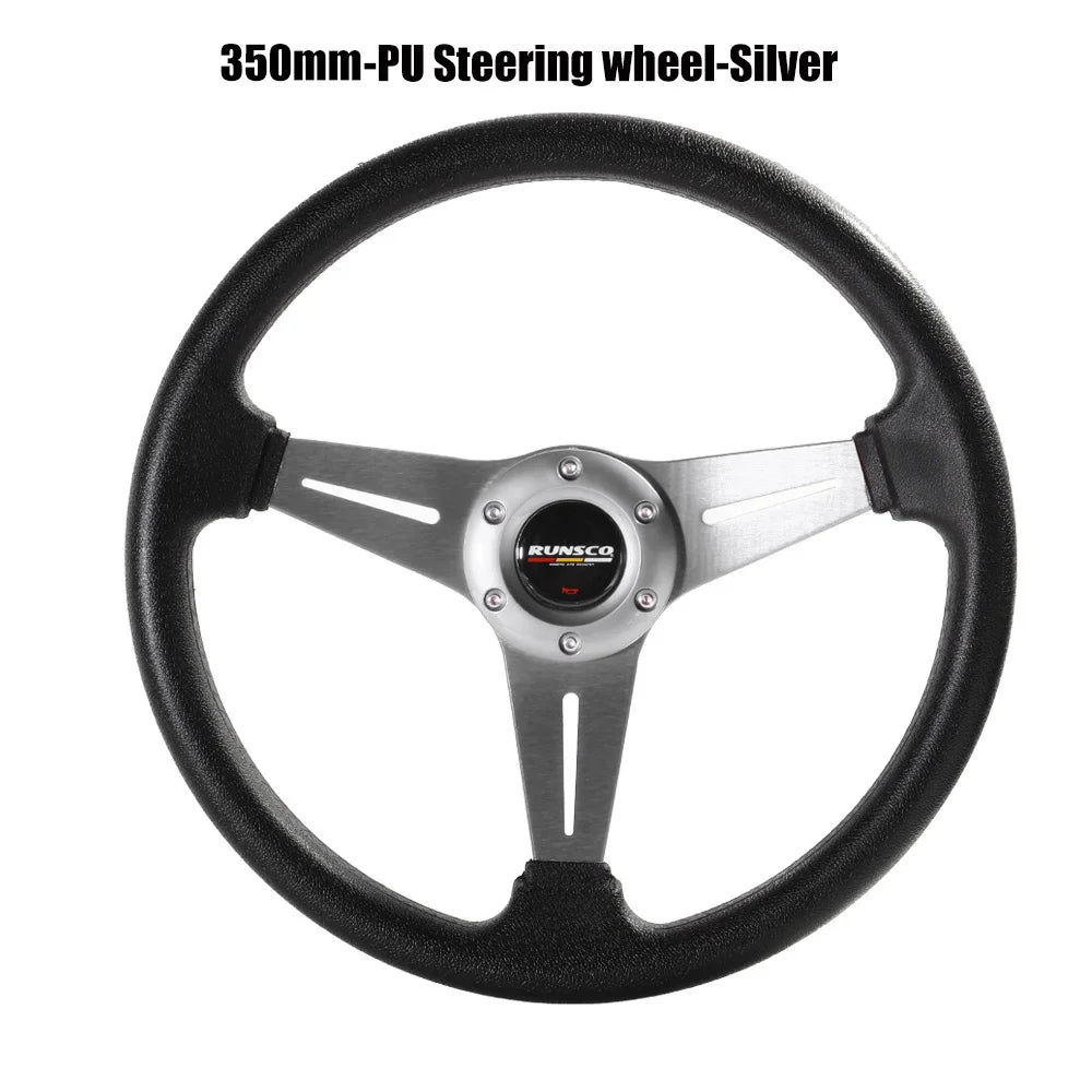 350mm/14Inch Sport Steering Wheel Aluminium+PU Drift Simulation Racing Game Steering Wheel Universal
