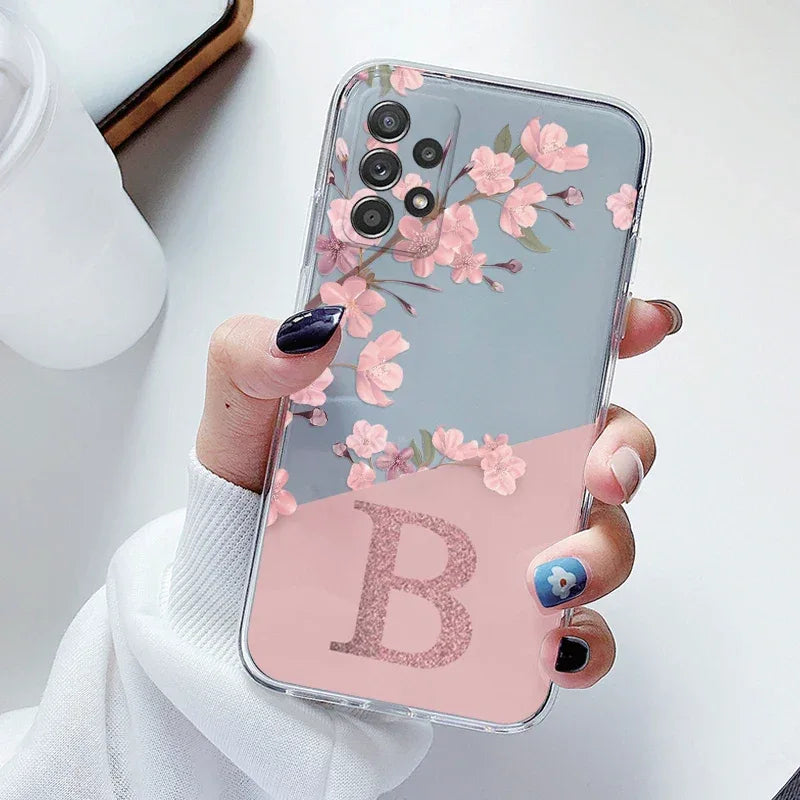 A-Z Letter Transparent Soft Slim Case for Samsung Galaxy