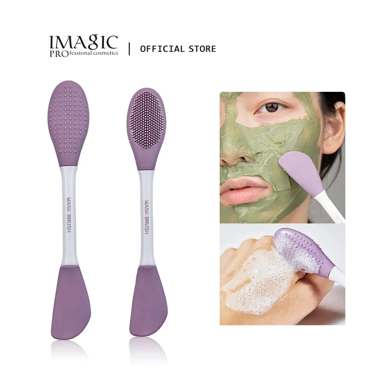 IMAGIC Silicone Facial Cleansing & Mask Brush 2 In1 Facial Skin Care Scrub Exfoliator Scrub Pore Blackhead Deep Cleaning Tools - Urbizia