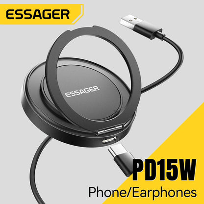 15W Magnetic Wireless Charger with Stand for iPhone & AirPods