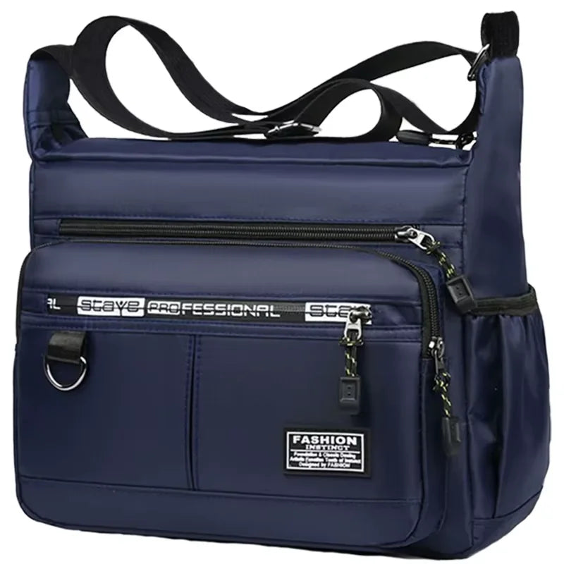 Men Business Crossbody Bag With Multi Layer Pockets Adjustable Shoulder Strap For Work Travel Professional Style