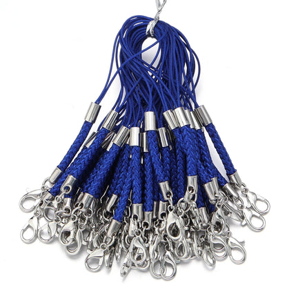 10/20pcs Keychain Rope with Lobster Clasp Jump Rings Lanyard Lariat Strap Cord For DIY Phone Case Decoration Making Supplies