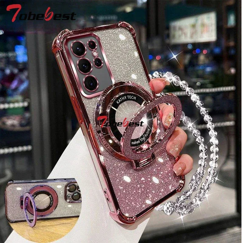 Glitter Crystal Bracelet Shockproof Case for Samsung Galaxy