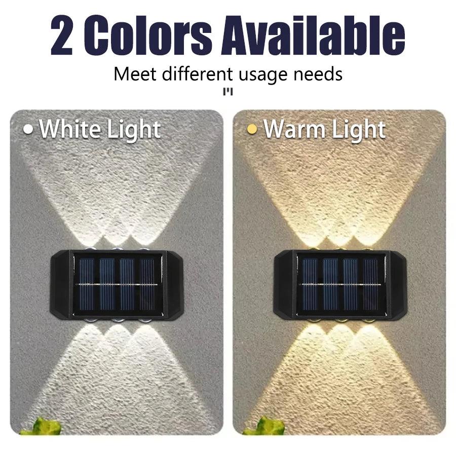 Solar Wall Light Outdoor,Waterproof LED Garden Fence Lamp,Solar Powered Wall Mount Decorative Lighting,Street Patio Landscape