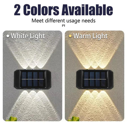 Solar Wall Light Outdoor,Waterproof LED Garden Fence Lamp,Solar Powered Wall Mount Decorative Lighting,Street Patio Landscape