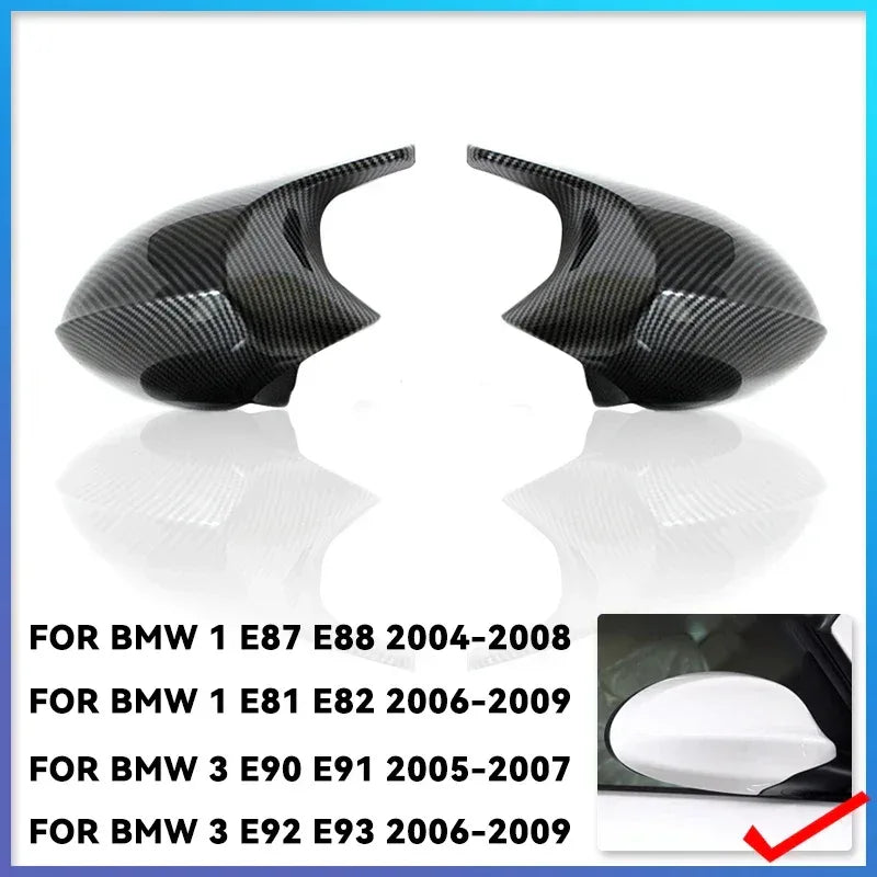 E90 E91 Black M3 Style Cover E81 E82 E87 E88 for BMW 1 3 Series E92 E93 Carbon Fiber M Look Rear Mirror Cap Car Accessories - Urbizia